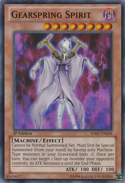 YuGiOh Duel Terminal 7 Normal Parallel Rare Gearspring Spirit DT07-EN058