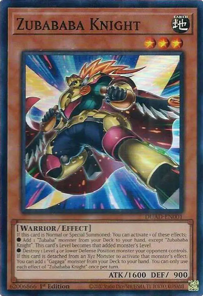 YuGiOh Trading Card Game Duelist's Advance Super Rare Zubababa Knight DUAD-EN001