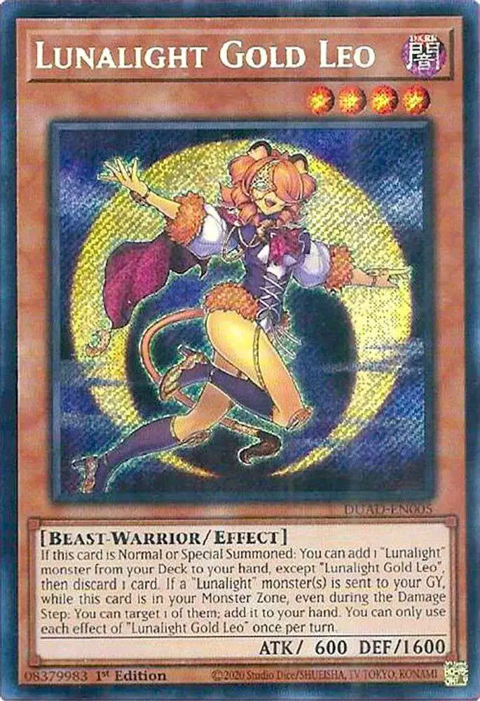 YuGiOh Trading Card Game Duelist's Advance Secret Rare Lunalight Gold Leo DUAD-EN005