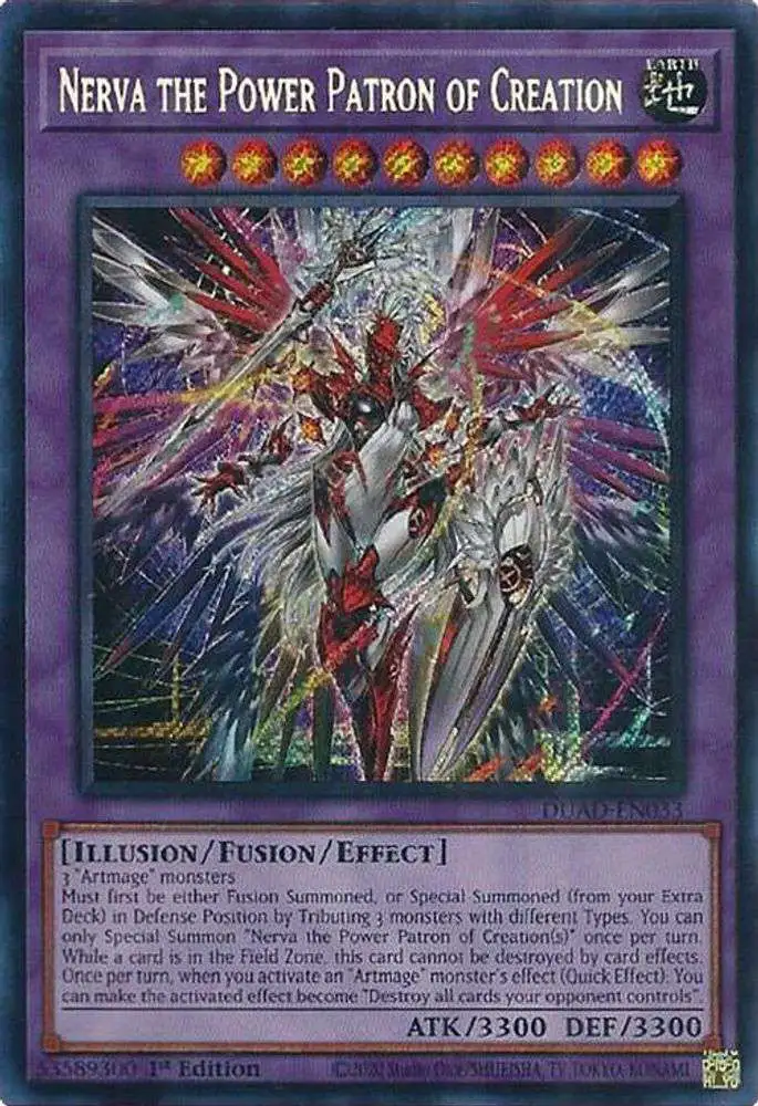YuGiOh Trading Card Game Duelist's Advance Secret Rare Nerva the Power Patron of Creation DUAD-EN033