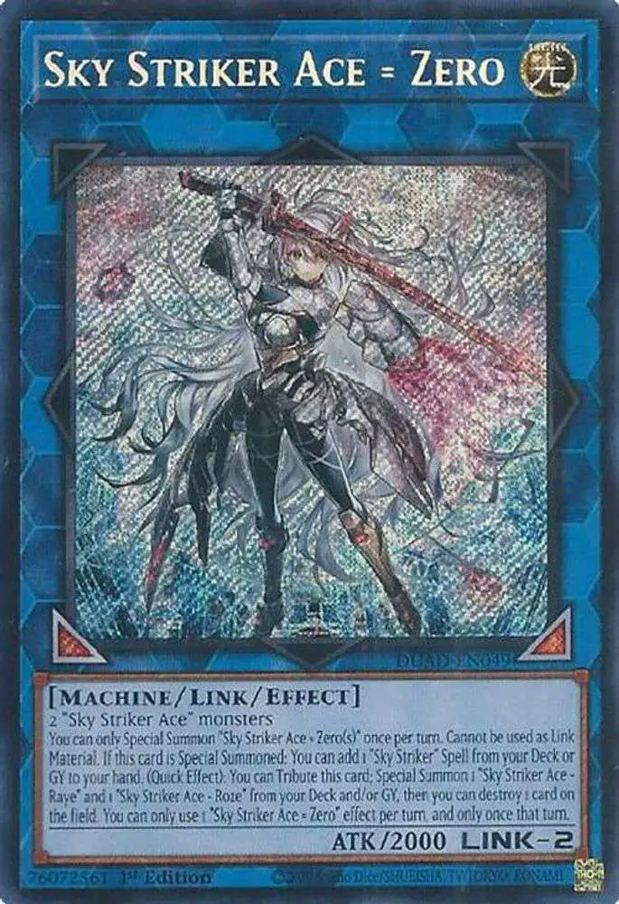 YuGiOh Trading Card Game Duelists Advance Single Card Secret Rare Sky  Striker Ace Zero DUAD-EN049 - ToyWiz