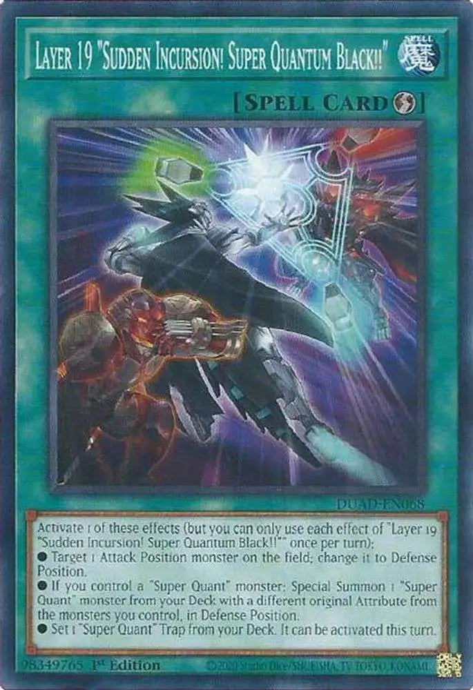 YuGiOh Trading Card Game Duelists Advance Single Card Common Layer 19  Sudden Incursion Super Quantum Black DUAD-EN068 - ToyWiz