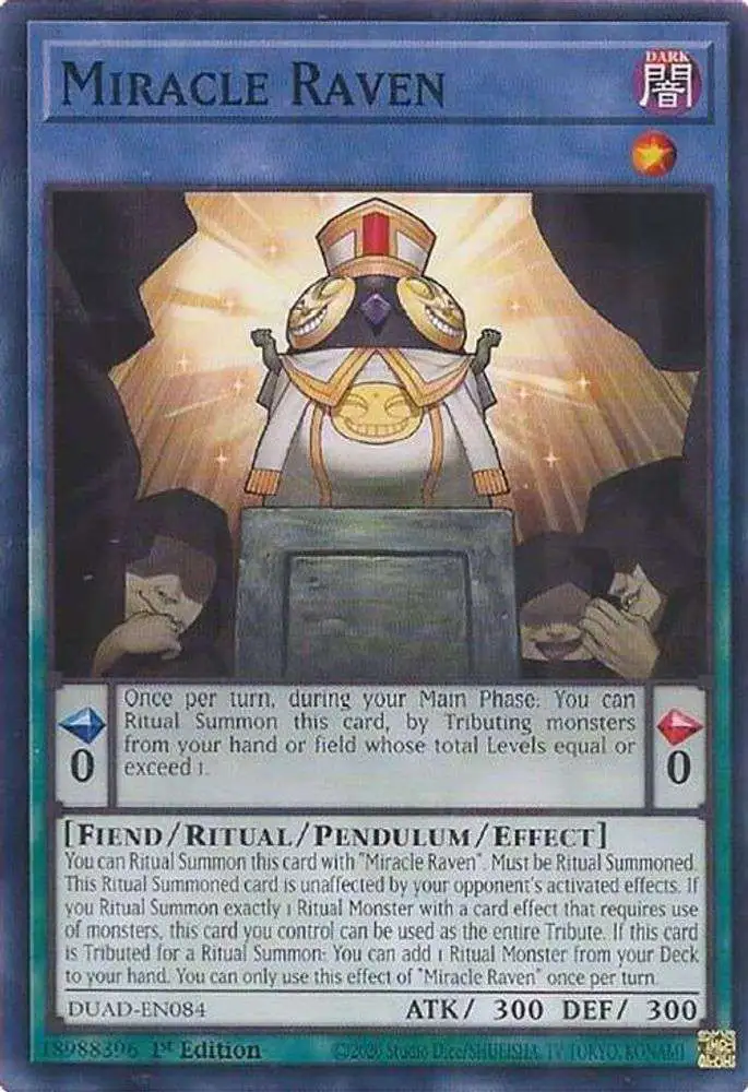 YuGiOh Trading Card Game Duelist's Advance Common Miracle Raven DUAD-EN084