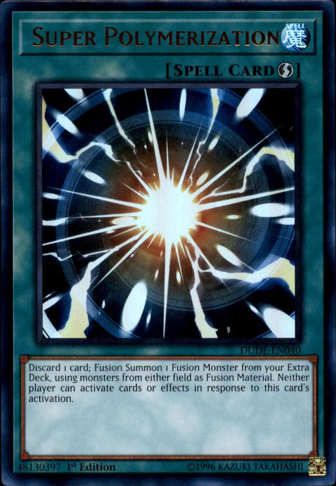 Yugioh Super Polymerization Ultra Rare DUDE-EN040 1st Edition Lightly Played