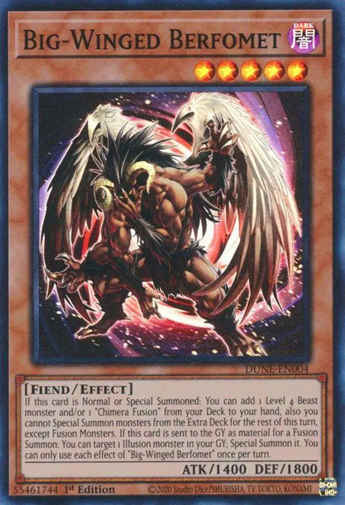 YuGiOh Trading Card Game Duelist Nexus Super Rare Big-Winged Berfomet DUNE-EN004