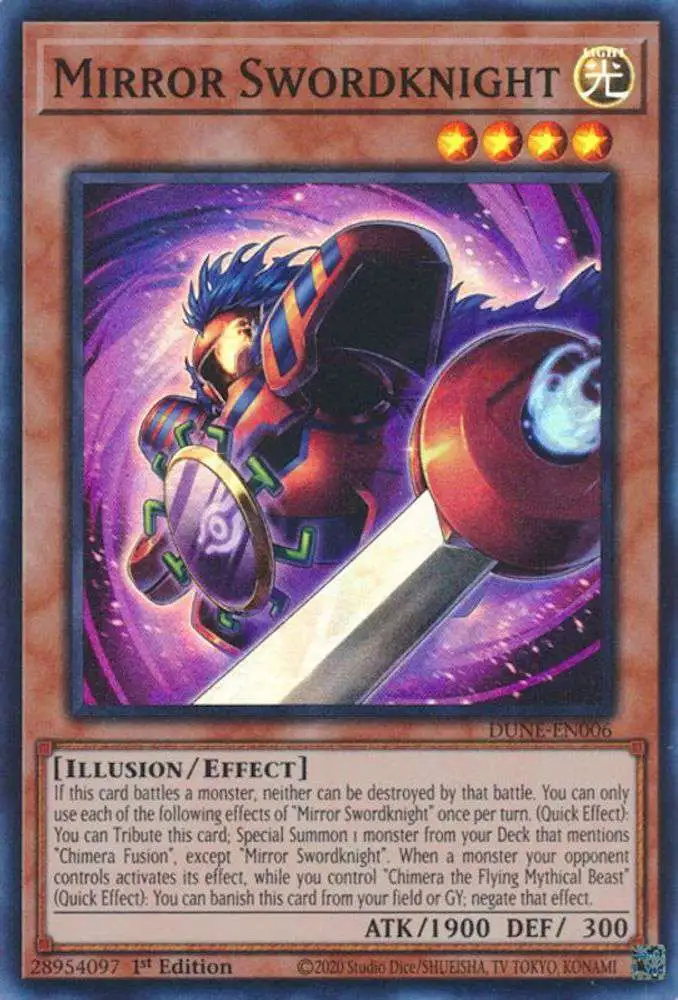 YuGiOh Trading Card Game Duelist Nexus Super Rare Mirror Swordknight DUNE-EN006