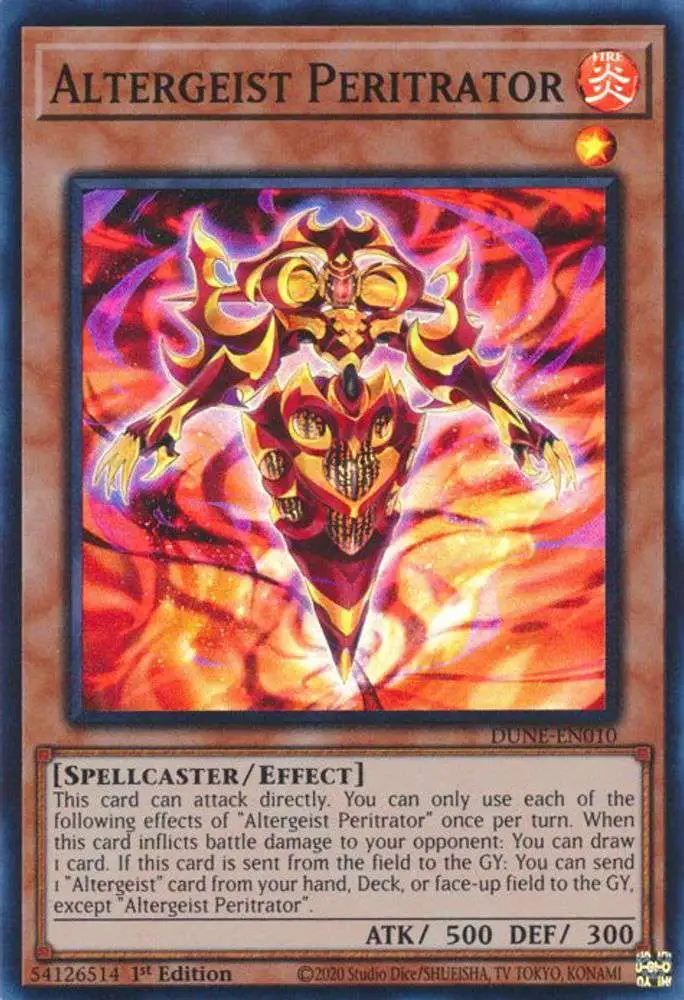 YuGiOh Trading Card Game Duelist Nexus Super Rare Altergeist Peritrator DUNE-EN010