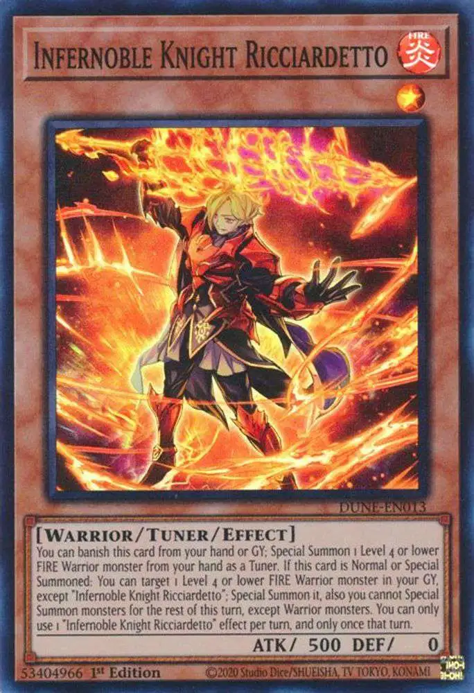 YuGiOh Trading Card Game Duelist Nexus Super Rare Infernoble Knight Ricciardetto DUNE-EN013