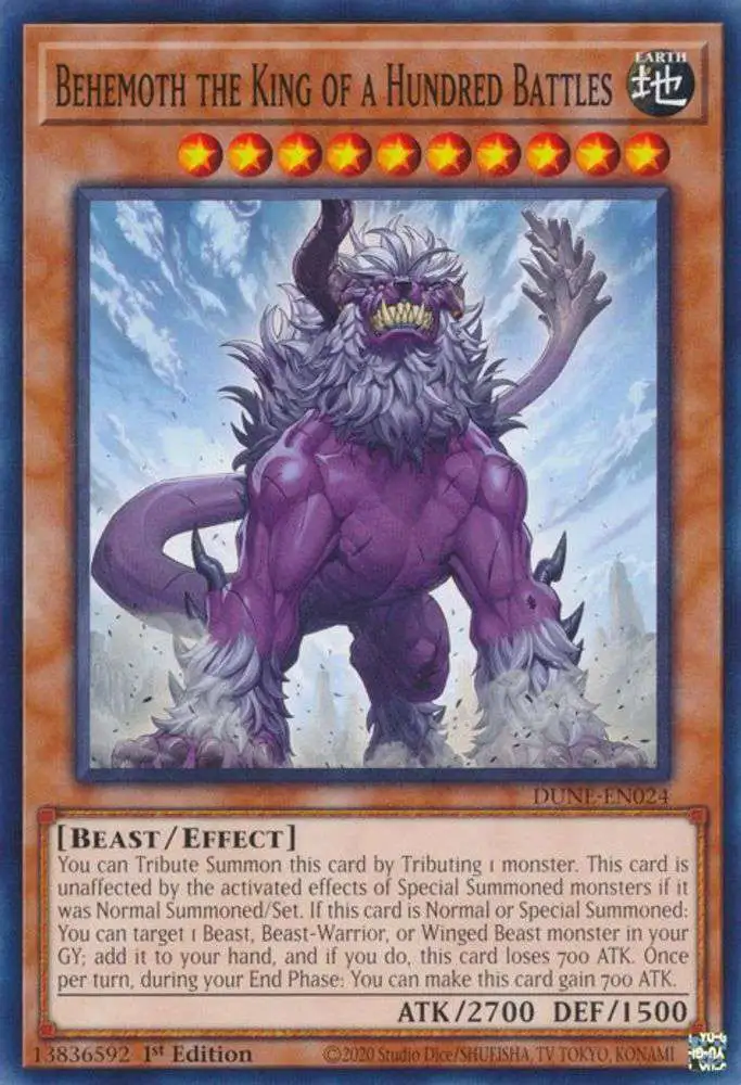 YuGiOh Trading Card Game Duelist Nexus Common Behemoth the King of a Hundred Battles DUNE-EN024