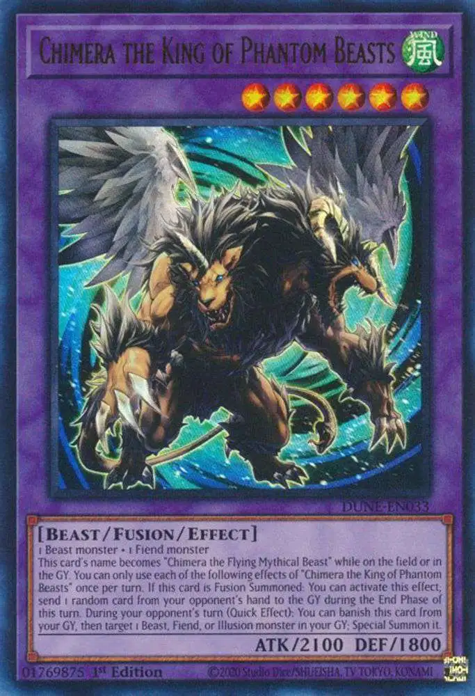 YuGiOh Trading Card Game Duelist Nexus Ultra Rare Chimera the King of Phantom Beasts DUNE-EN033