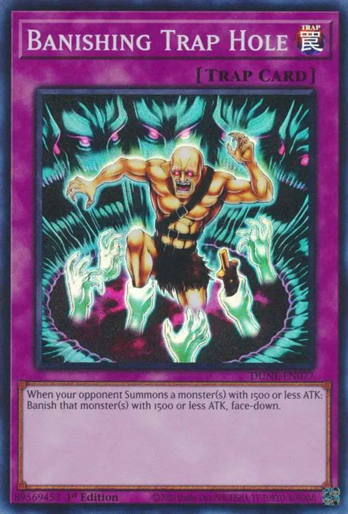 YuGiOh Trading Card Game Duelist Nexus Super Rare Banishing Trap Hole DUNE-EN077