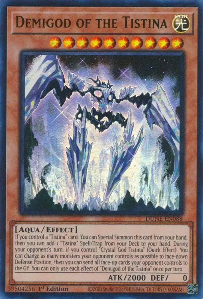 YuGiOh Trading Card Game Duelist Nexus Single Card Quarter Century Secret  Rare Demigod of the Tistina DUNE-EN088 Damaged - ToyWiz
