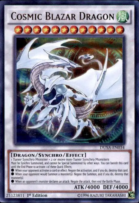 YuGiOh Duelist Saga Ultra Rare Cosmic Blazar Dragon DUSA-EN034