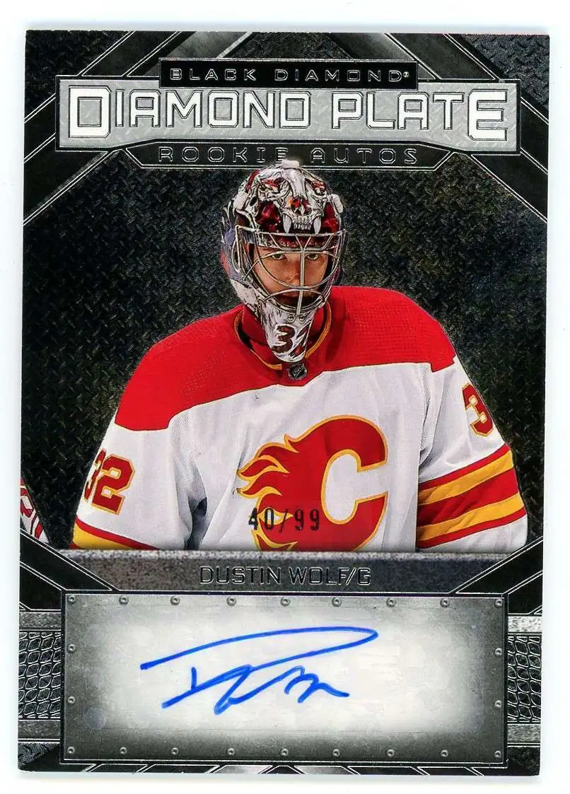 NHL Upper Deck 2023-24 Black Diamond 40/99 Diamond Plate Dustin Wolf DPR-DW [Rookie Auto]