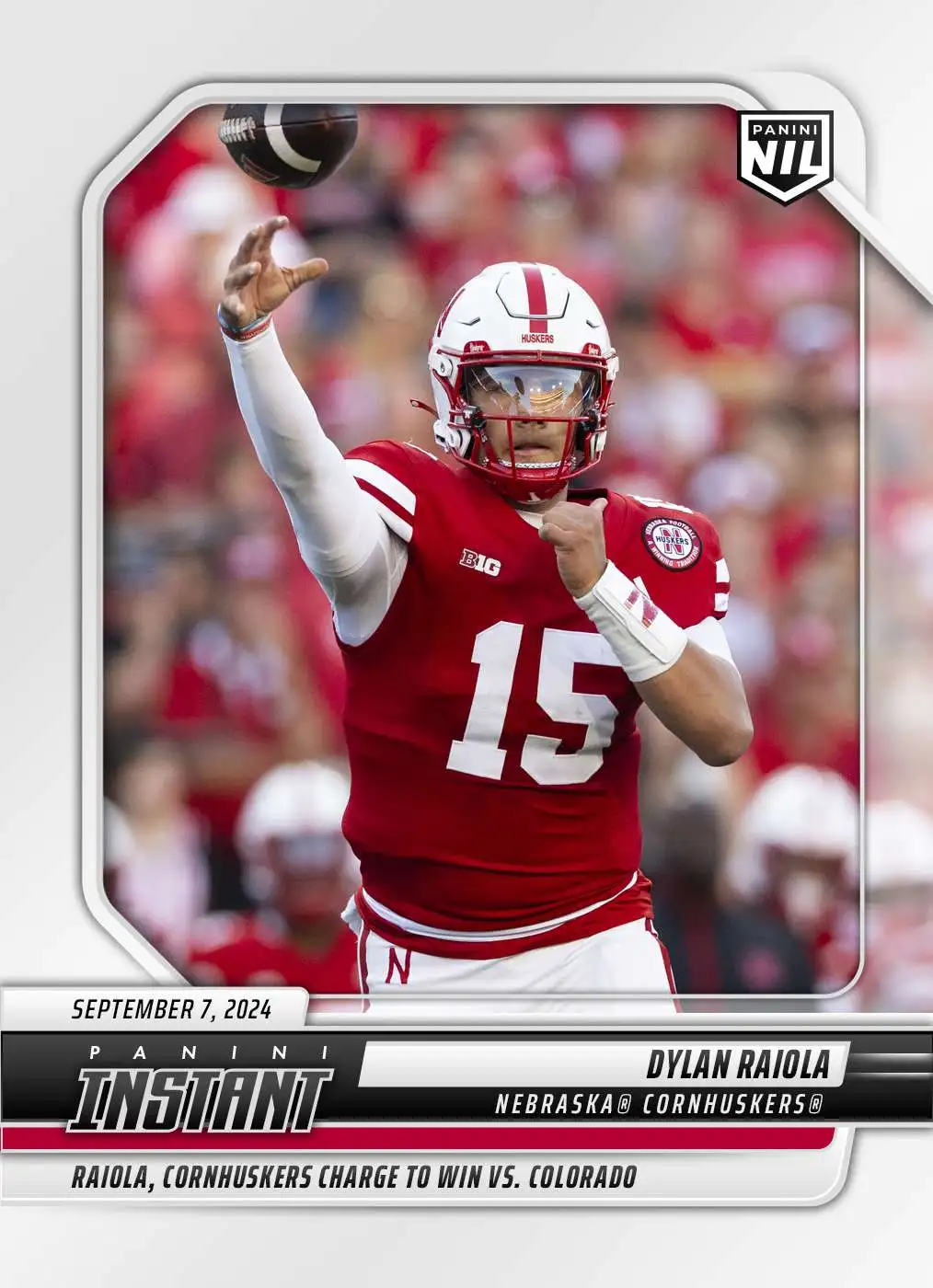 NCAA Nebraska Cornhuskers 2024 Instant College Football Dylan Raiola DRB [NIL]