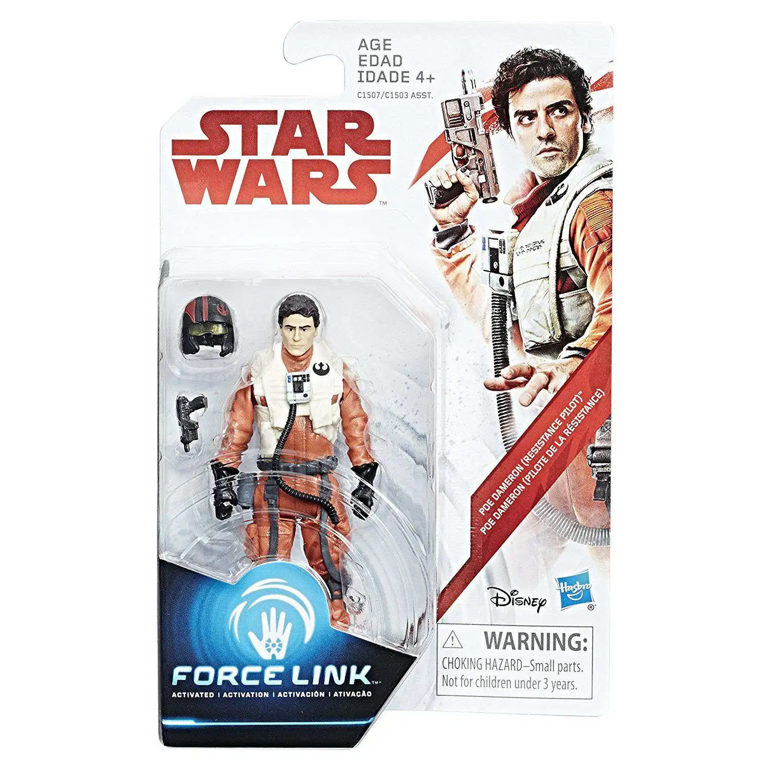 Star Wars The Last Jedi Force Link Orange Series Wave 1 Poe Dameron Action Figure [Resistance Pilot, Loose]