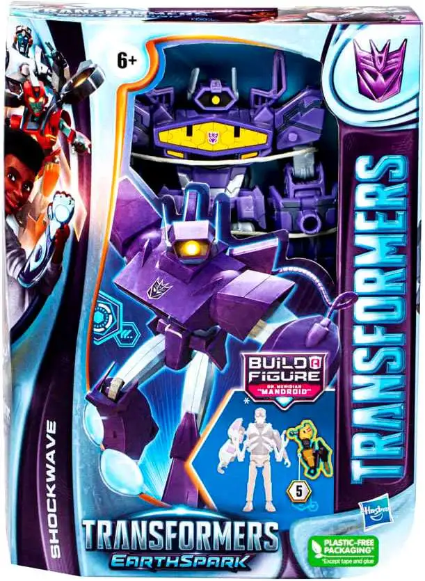 Transformers Earthspark Build Dr. Meridian "Mandroid" Shockwave Deluxe Action Figure