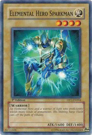 YuGiOh GX Trading Card Game Duelist Pack Jaden Yuki Common Elemental Hero Sparkman DP1-EN004