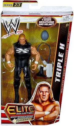 WWE Wrestling Elite Collection Series 23 Triple H Action Figure [Shirt, Megaphone & Helmet, Damaged Package]