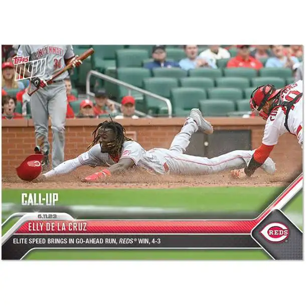 MLB Cincinatti Reds 2023 NOW Baseball Elly De La Cruz Exclusive #430 [Rookie Card, Elite Speed Brings In Go-Ahead Run, Reds Win 4-3]