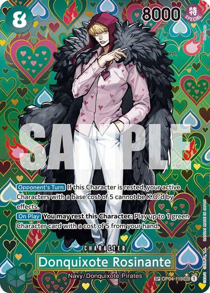 One Piece Trading Card Game Emperors in the New World Single Card Secret  Rare Donquixote Rosinante OP04-119 SP - ToyWiz