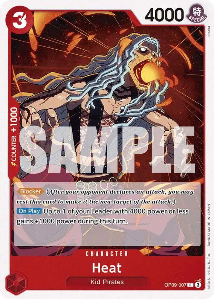One Piece Trading Card Game Emperors in the New World Common Heat OP09-007