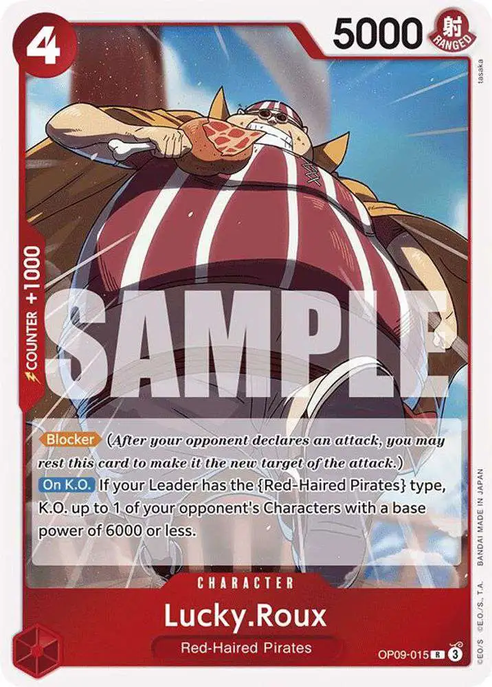 One Piece Trading Card Game Emperors in the New World Rare Lucky.Roux OP09-015