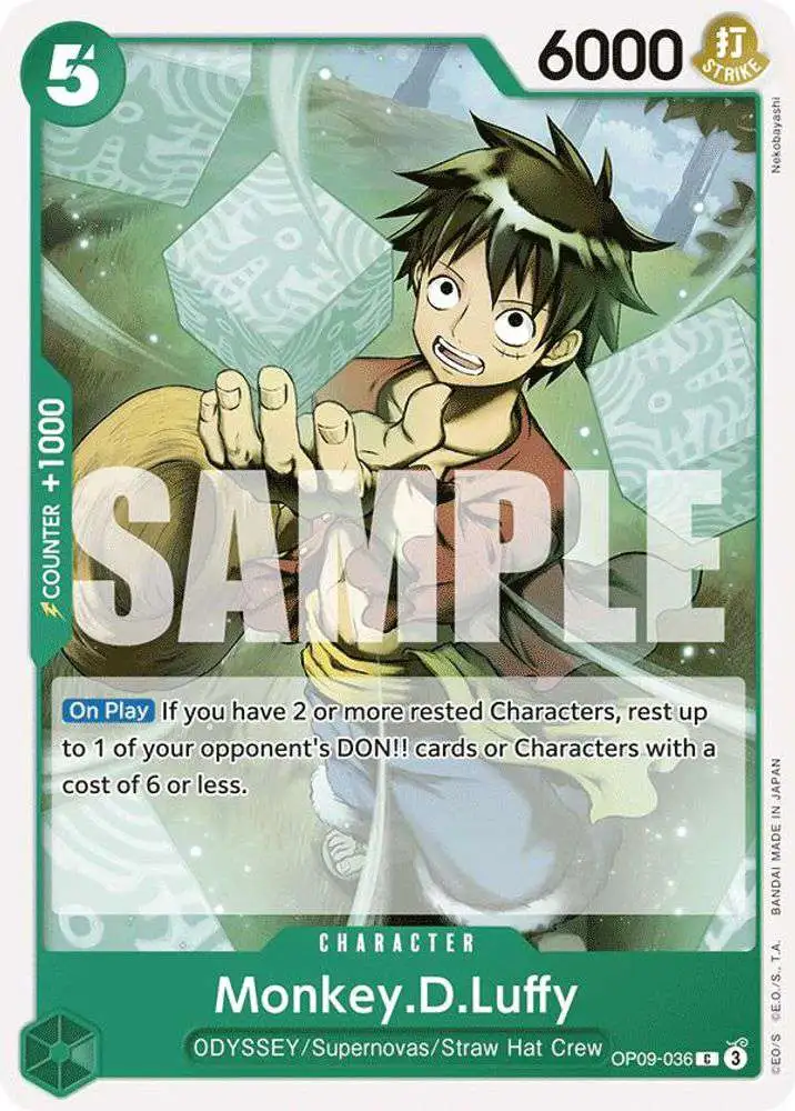 One Piece Trading Card Game Emperors in the New World Common Monkey.D.Luffy OP09-036