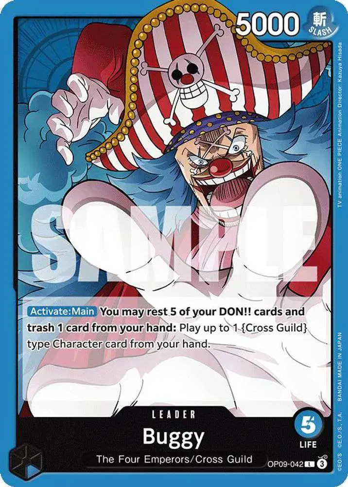One Piece Trading Card Game Emperors in the New World Leader Buggy OP09-042