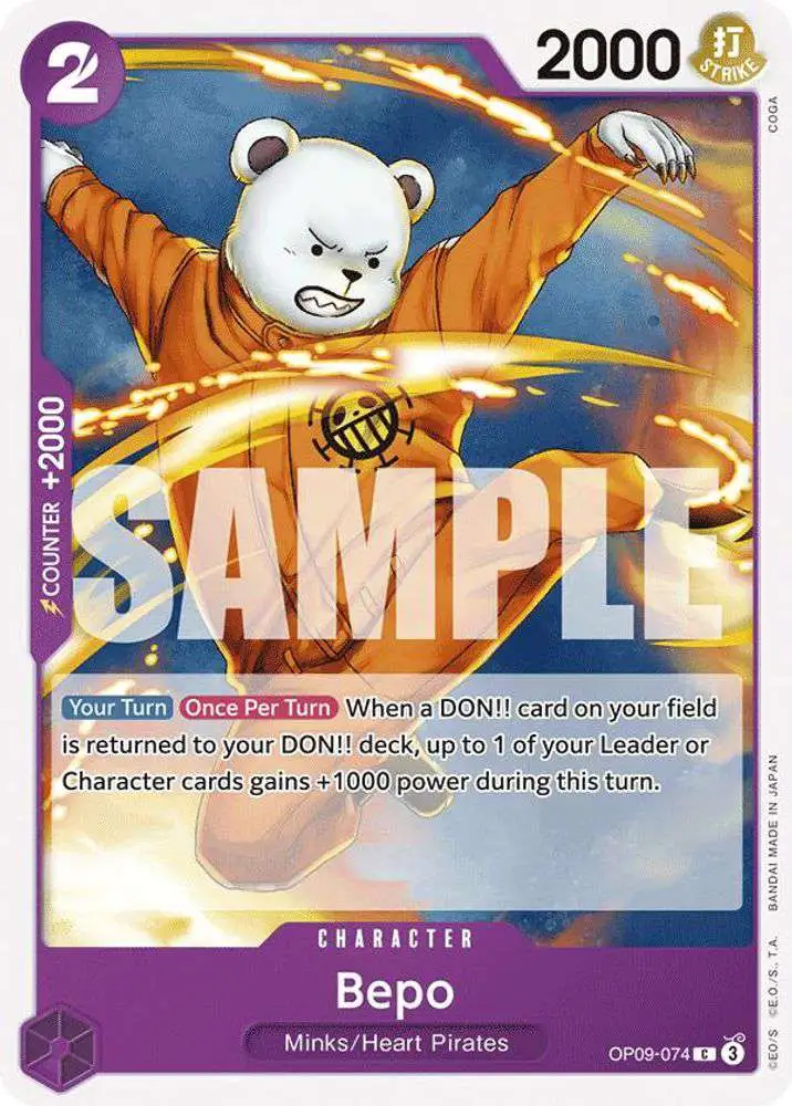 One Piece Trading Card Game Emperors in the New World Common Bepo OP09-074