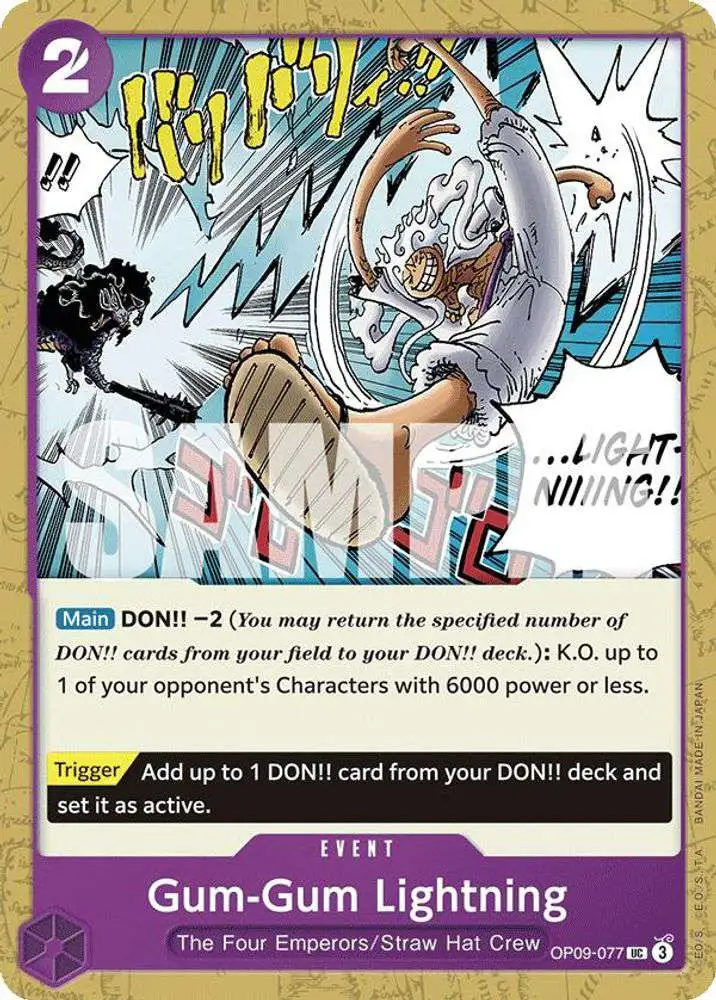 One Piece Trading Card Game Emperors in the New World Uncommon Gum-Gum Lightning OP09-077