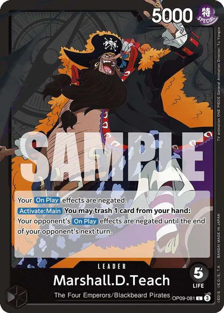 One Piece Trading Card Game Emperors in the New World Leader Marshall.D.Teach OP09-081