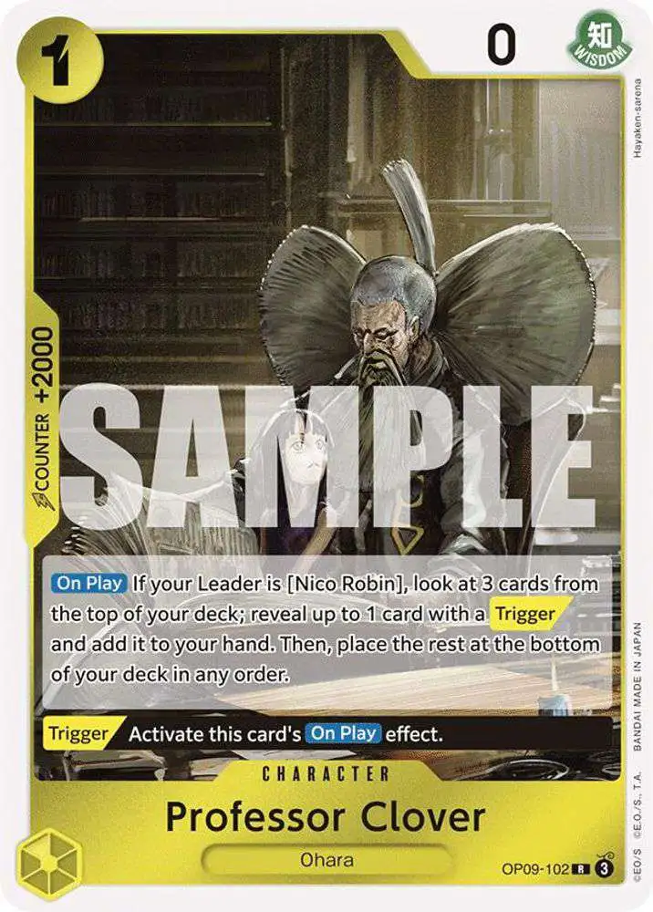 One Piece Trading Card Game Emperors in the New World Single Card Rare  Professor Clover OP09-102 - ToyWiz