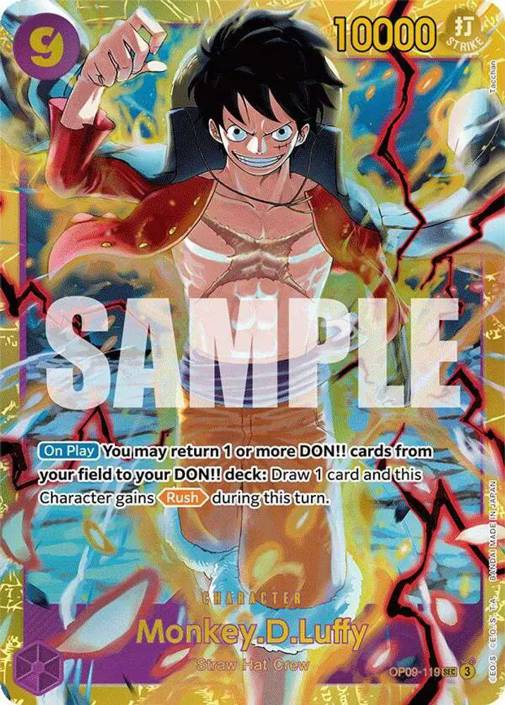 モンキー・D・ルフィ OP09-WANTED ALT ART #119 Monkey D. Luffy (Manga Alt Art) OP09-119 SEC Emperors in the