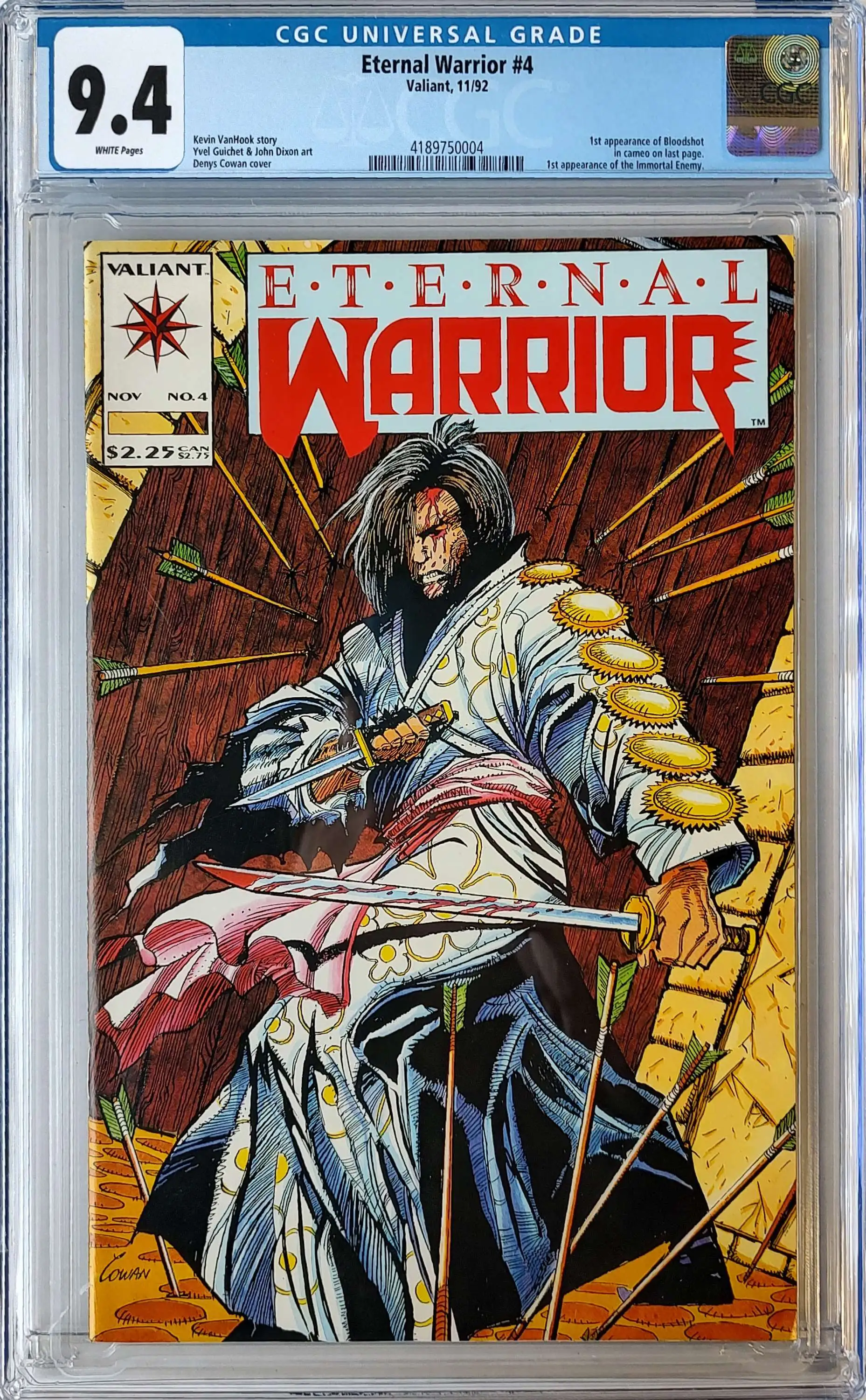 Valiant Comics Eternal Warrior #4 1992 Comic Book [CGC 9.4]