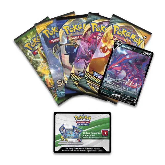 Pokemon V Powers Eternatus V Tin Set 5 Booster Packs Promo Card Pokemon ...