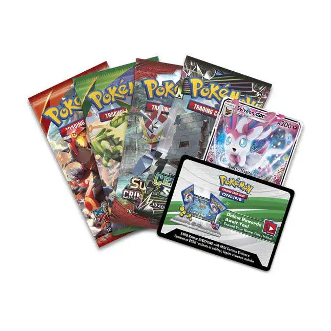 Pokemon Evolution Celebration Sylveon-GX Tin Set 4 Booster Packs 1 ...