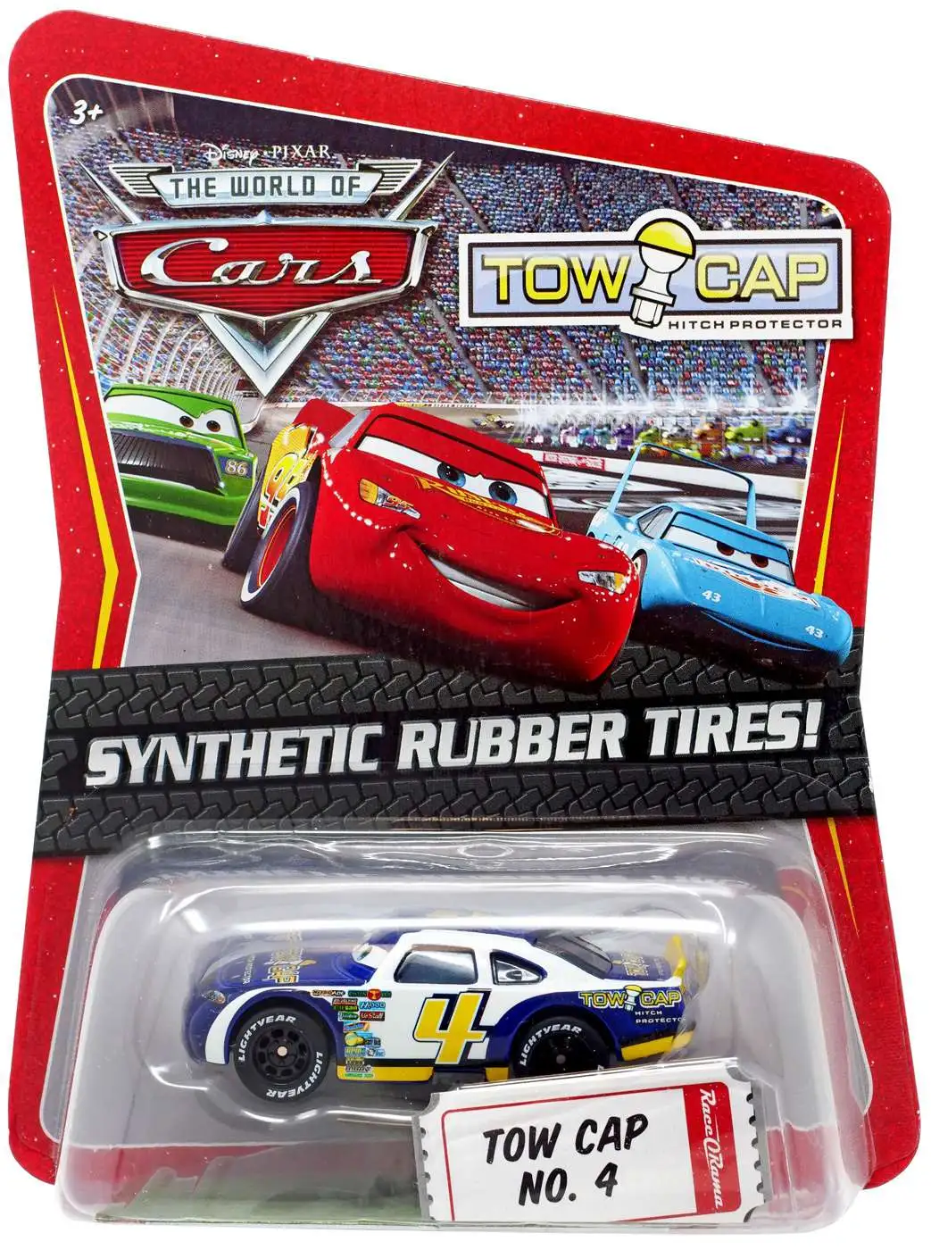 Disney Pixar Cars The World of Cars Synthetic Rubber Tires Tow Cap No. 4 Exclusive 155 Diecast Car Mattel Toys ToyWiz