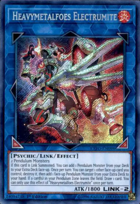 YuGiOh Trading Card Game Extreme Force Secret Rare Heavymetalfoes Electrumite EXFO-EN098