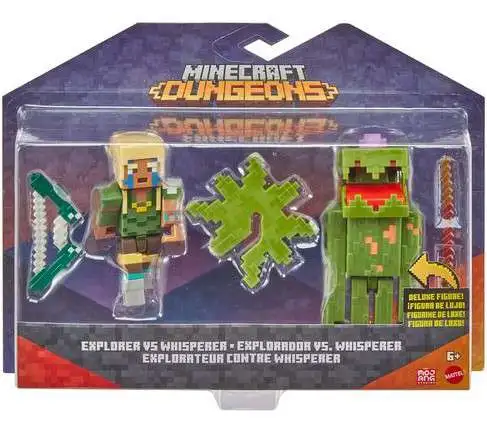 Minecraft Overworld Playset with 1 Action Figure & 10 Papercraft Blocks,  3.25-in Scale Toy 