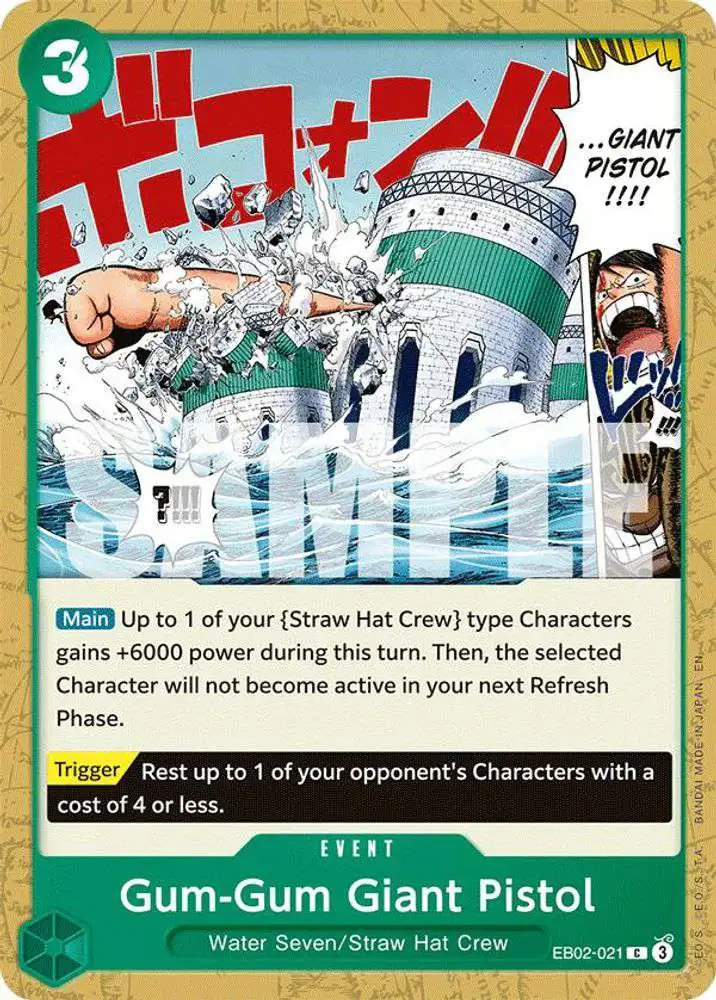 One Piece Trading Card Game Extra Booster: Anime 25th Collection Common Gum-Gum Giant Pistol EB02-021