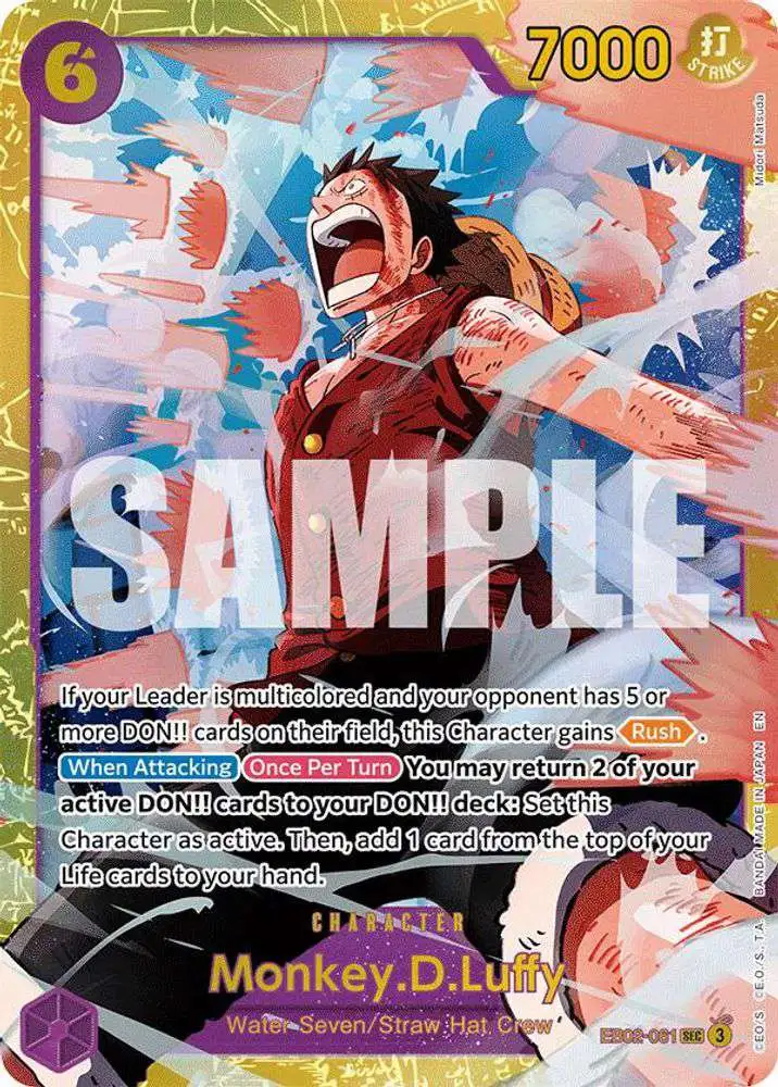 One Piece Trading Card Game Extra Booster: Anime 25th Collection Secret Rare Monkey.D.Luffy EB02-061