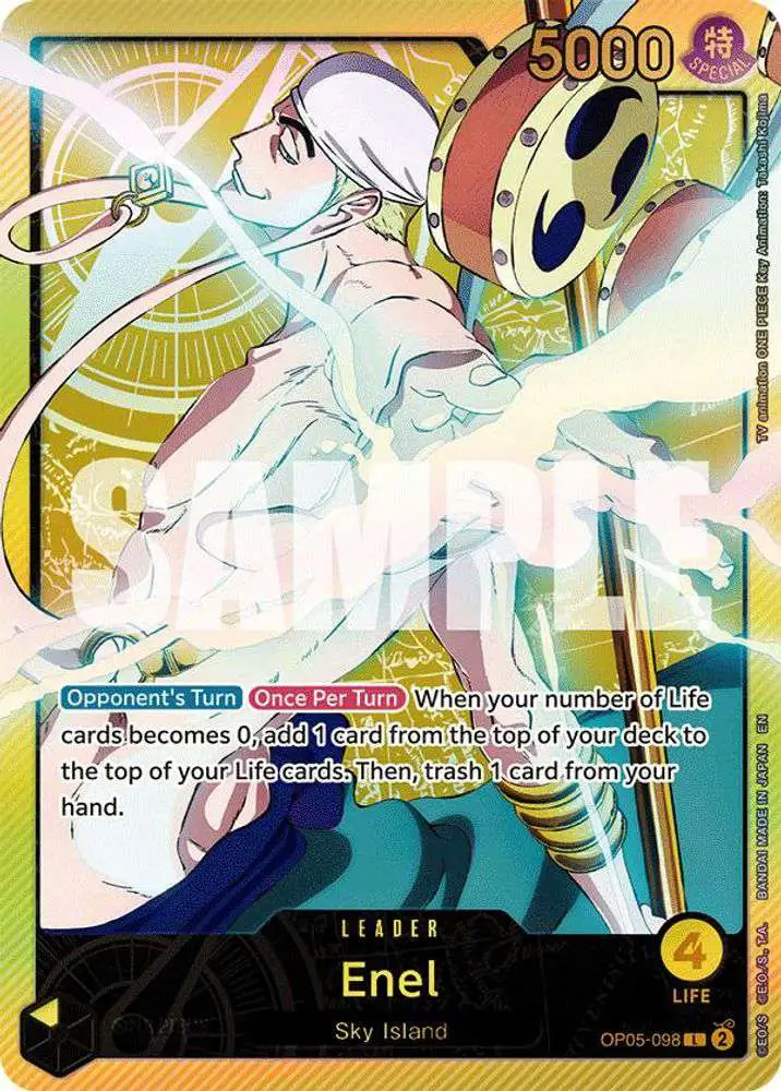 One Piece Trading Card Game Extra Booster Anime 25th Collection Single Card  Leader Enel OP05-098 SPR - ToyWiz
