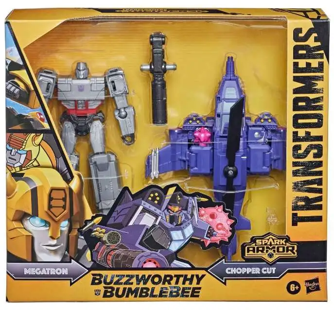 Transformers Buzzworthy Bumblebee Spark Armor Megatron & Chopper Cut Elite Class Action Figure [Damaged Package]