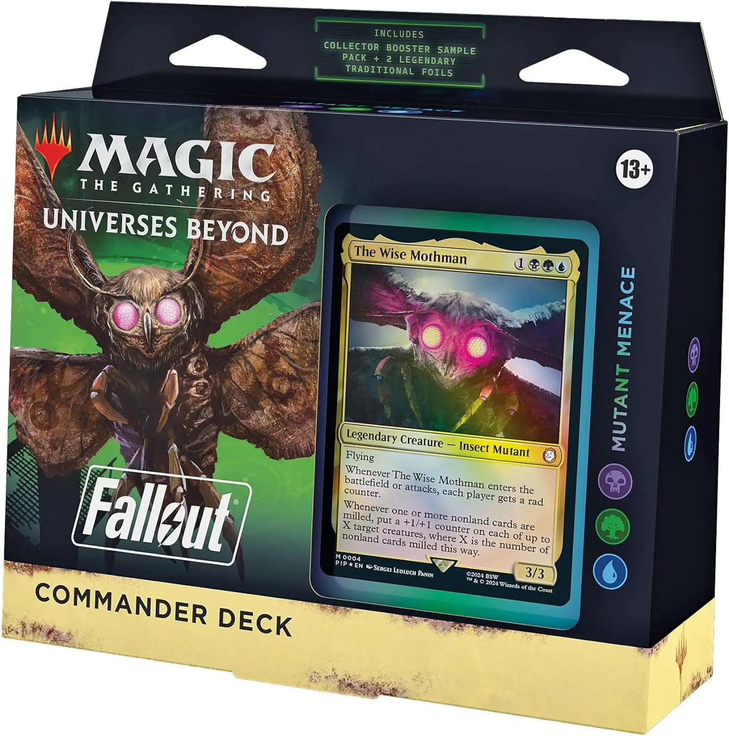 MtG Universes Beyond: Fallout Mutant Menace Commander Deck [100-Card Deck, 2-Card Collector Booster Sample Pack + Accessories]