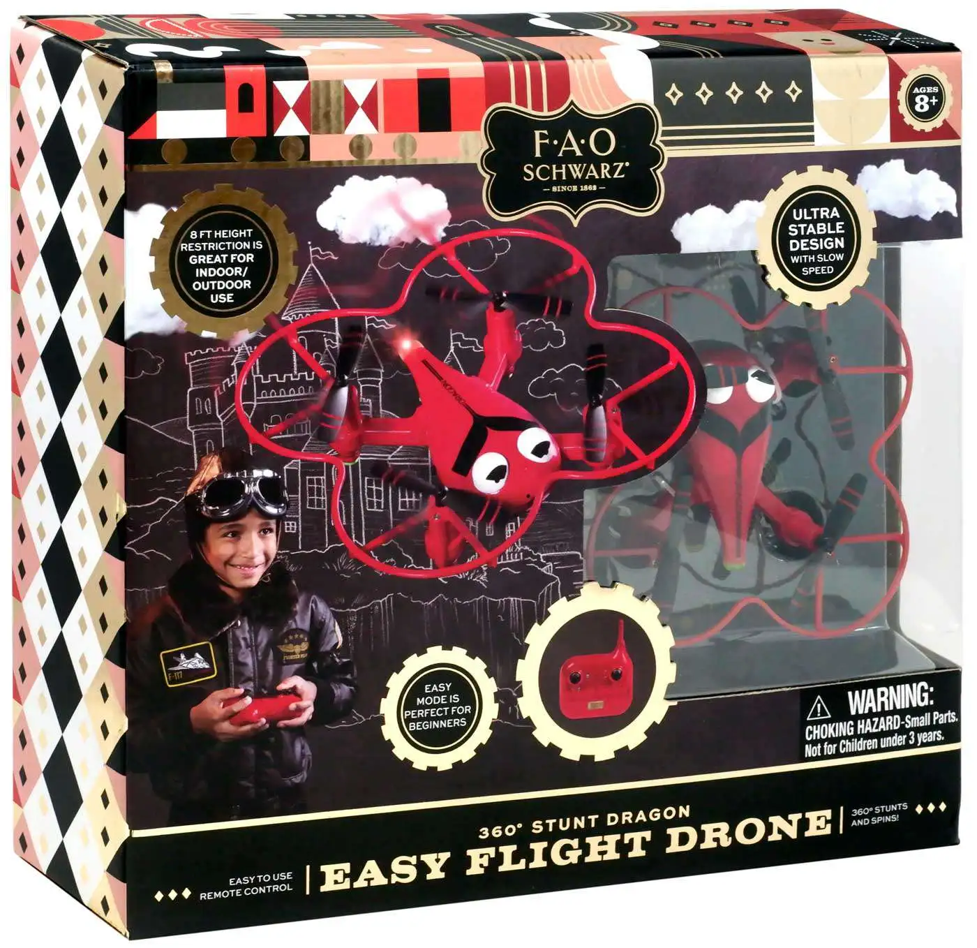 360 Stunt Dragon Easy Flight Drone Indoor Outdoor FAO Schwarz Kids Fun 