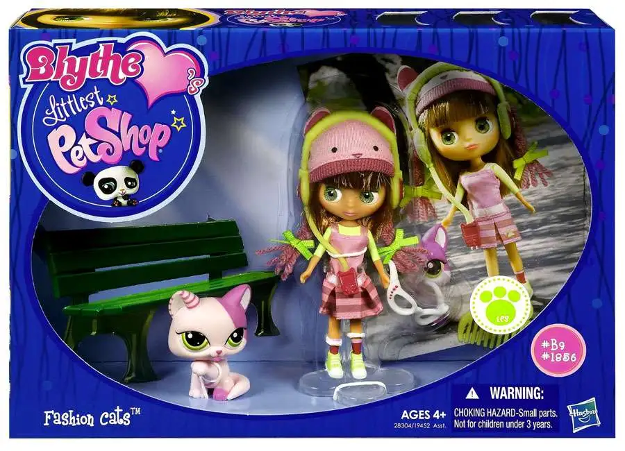 Littlest Pet Shop Green Eyes Black Blythe Cat  Figure Doll Child Toy 