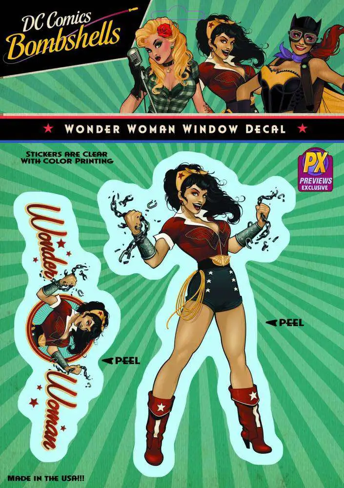 DC Bombshells Wonder Woman Vinyl Window Decal