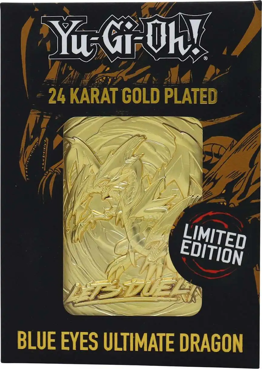 YuGiOh Blue-Eyes Ultimate Dragon Limited Edition 24K Gold Metal Card ...