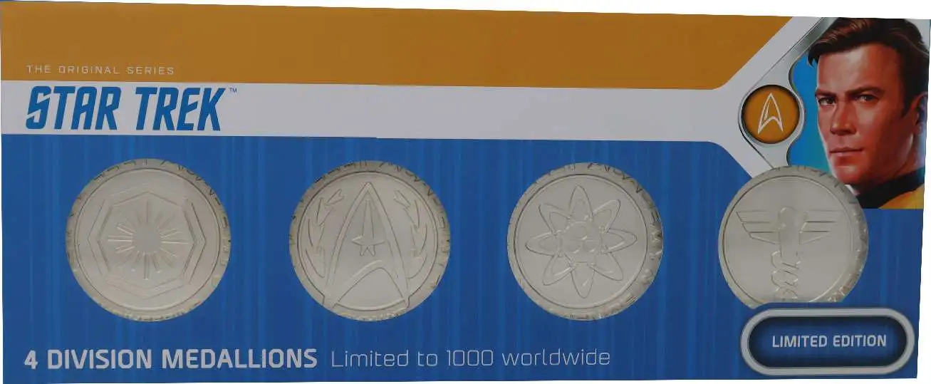 Star Trek Starfleet Division Medallions Set of 4 Limited Edition Silver Plated Replica
